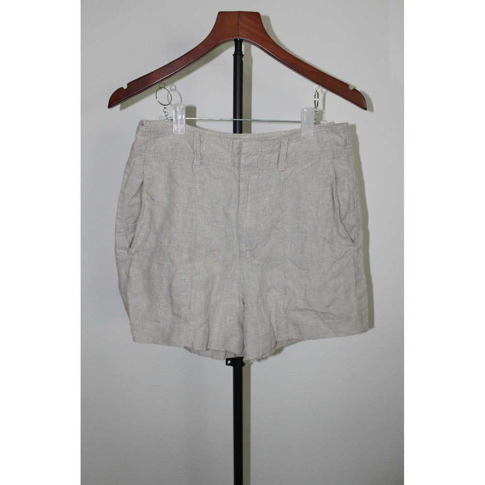 Madewell Women's High Waisted 100% Linen Shorts Oatmeal Beige Size 2